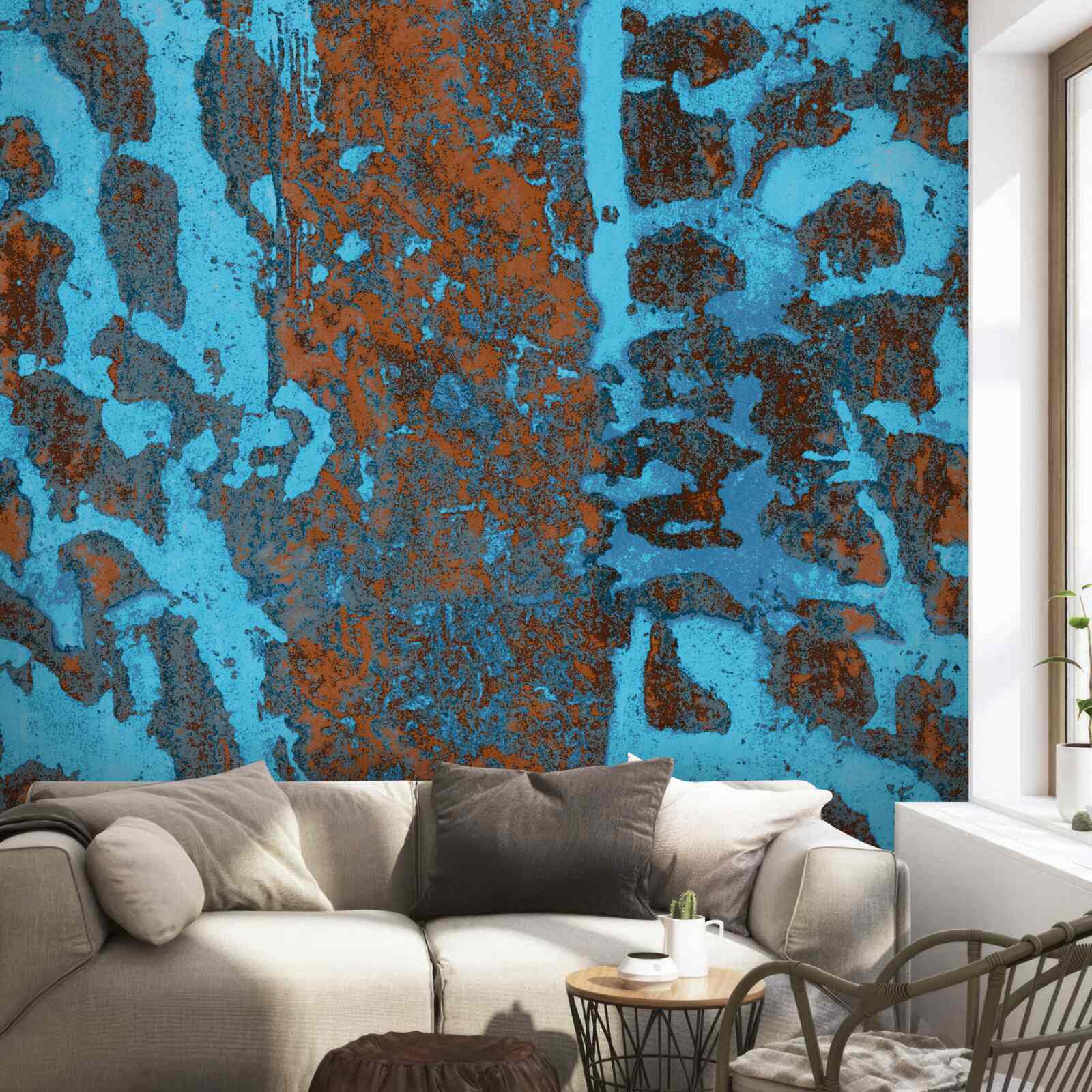 Papier peint vieux fond métallique