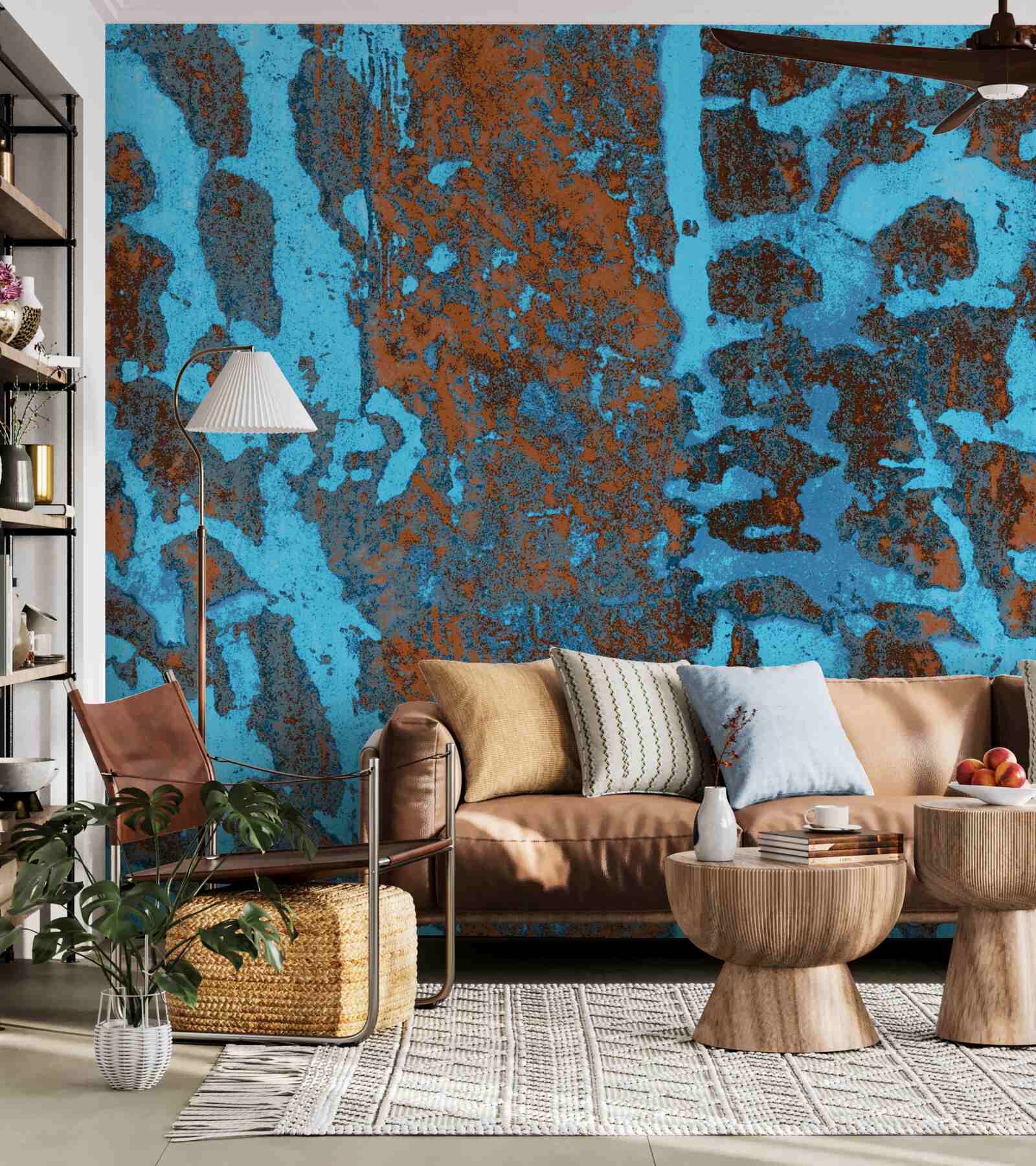 Papier peint vieux fond métallique