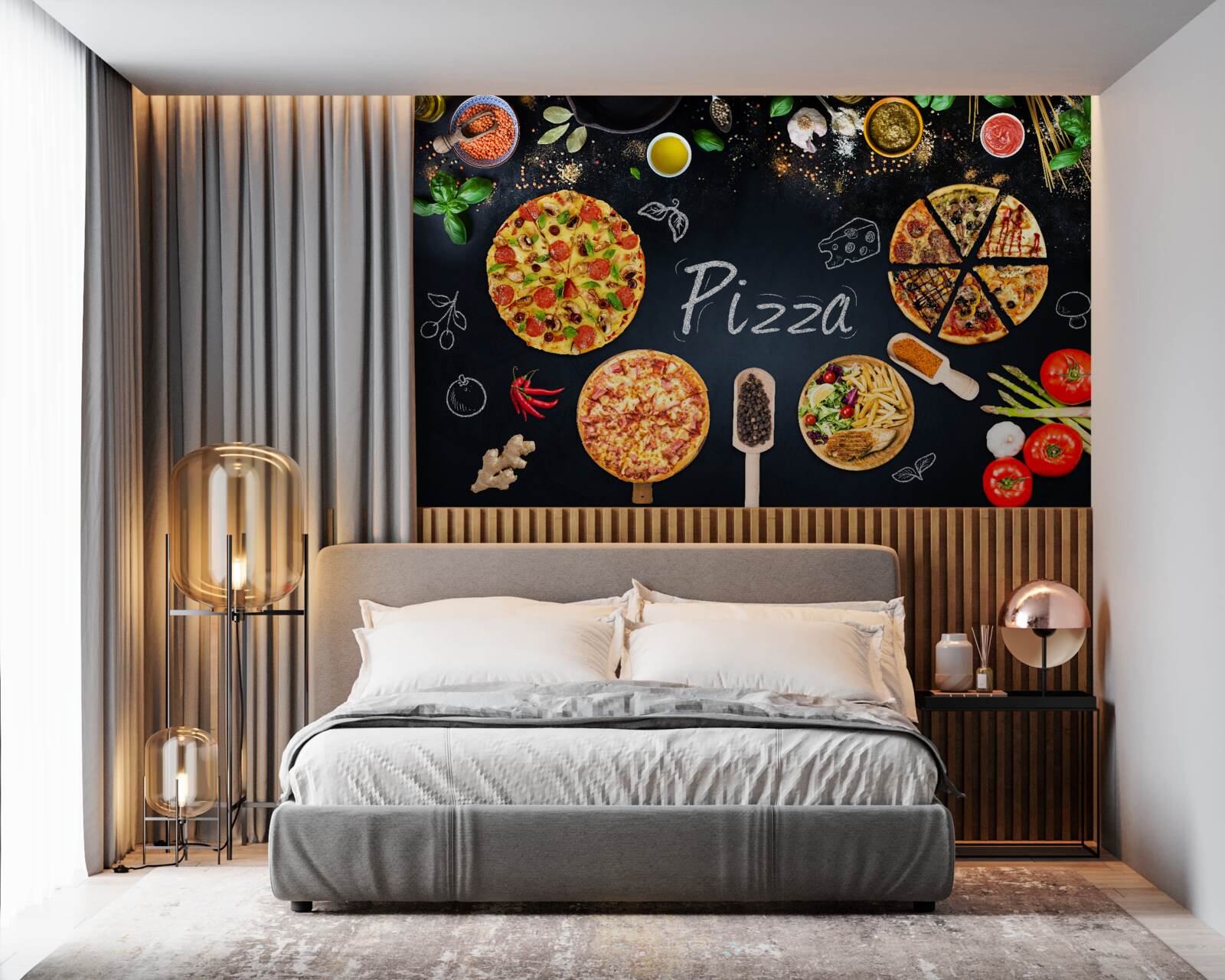 Papier peint d'autres produits alimentaires tels que les pizzas