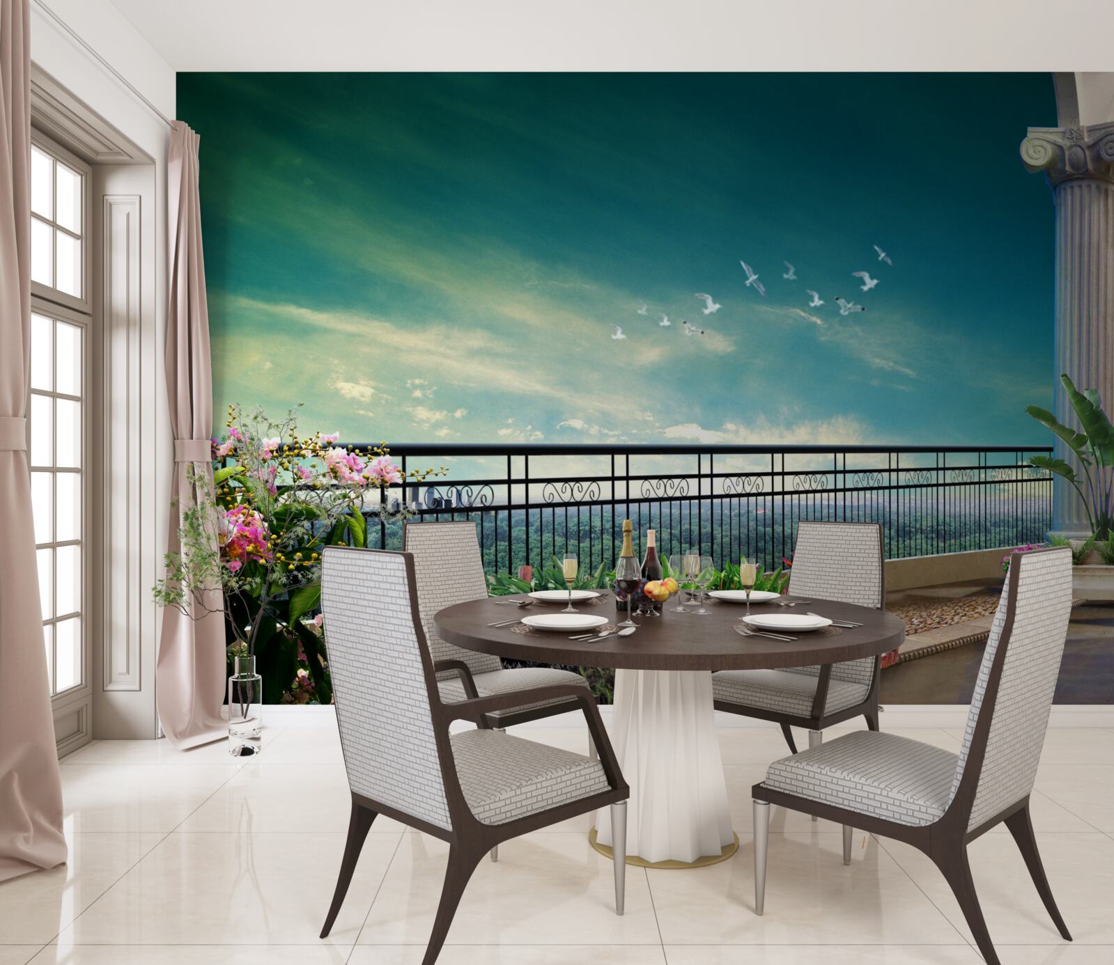 Papier peint gazebo dans l'aire de jeux d'été