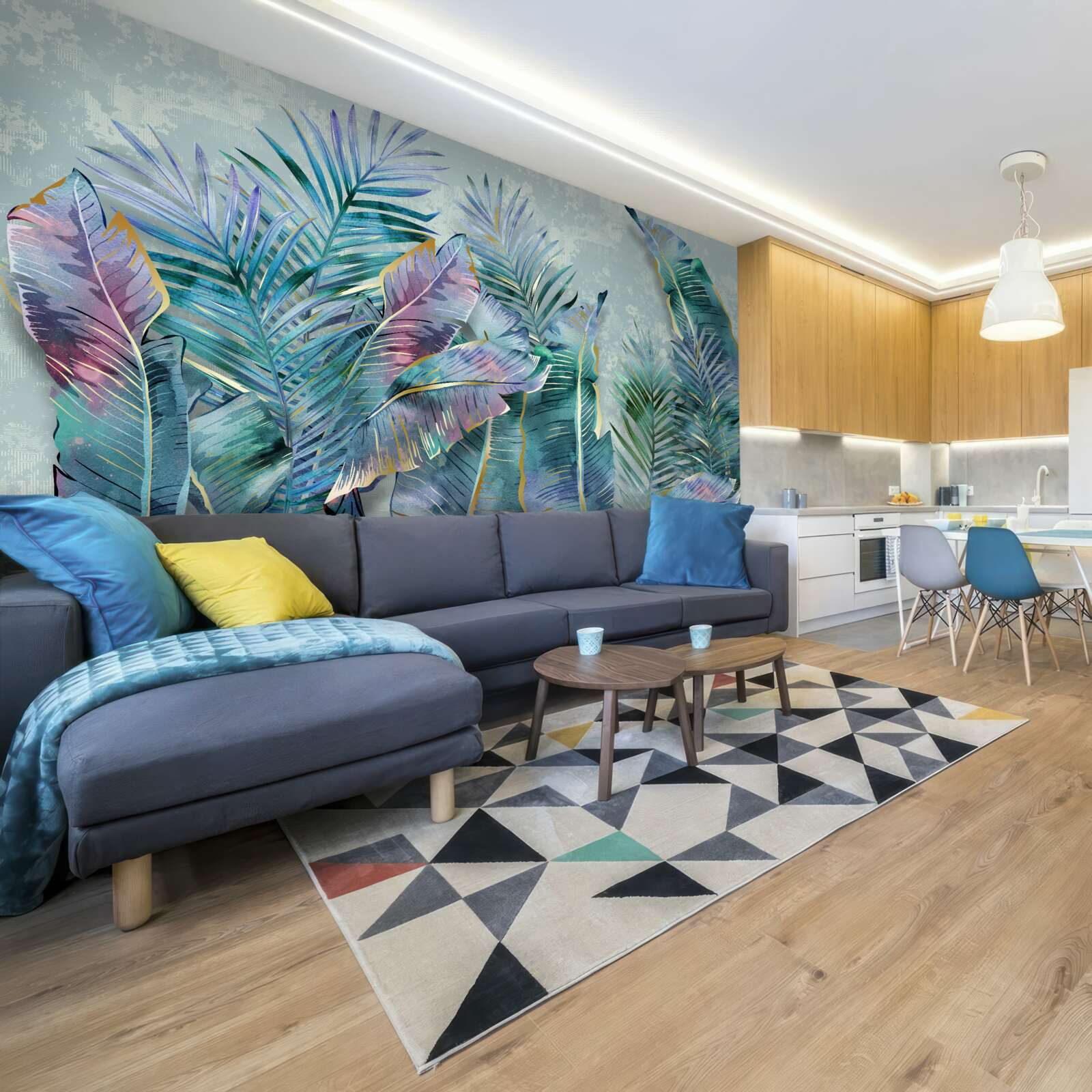 Papier peint feuilles de palmier étonnantes