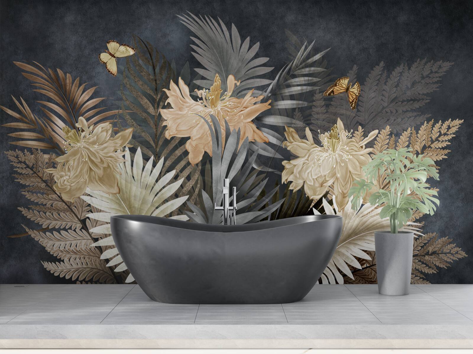 Papier peint composition de feuilles d'automne pâles