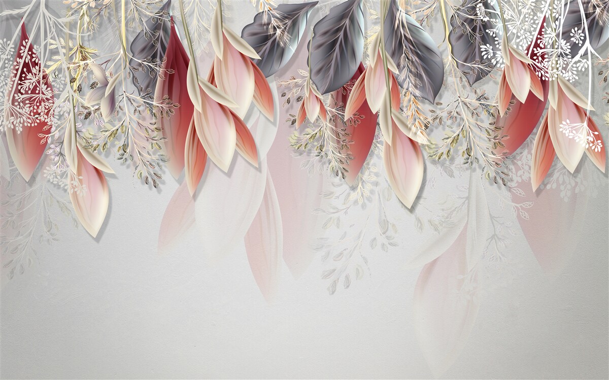 Papier peint Ligne de composition en rose allant vers le bas