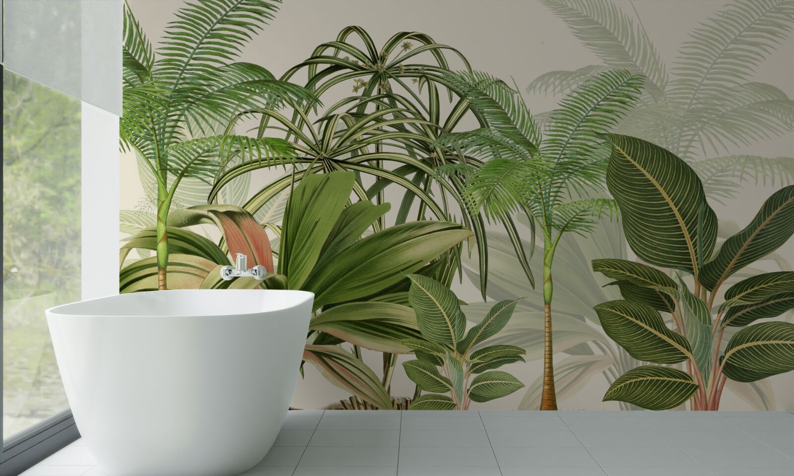 Papier peint les arbres tropicaux, y compris les palmiers