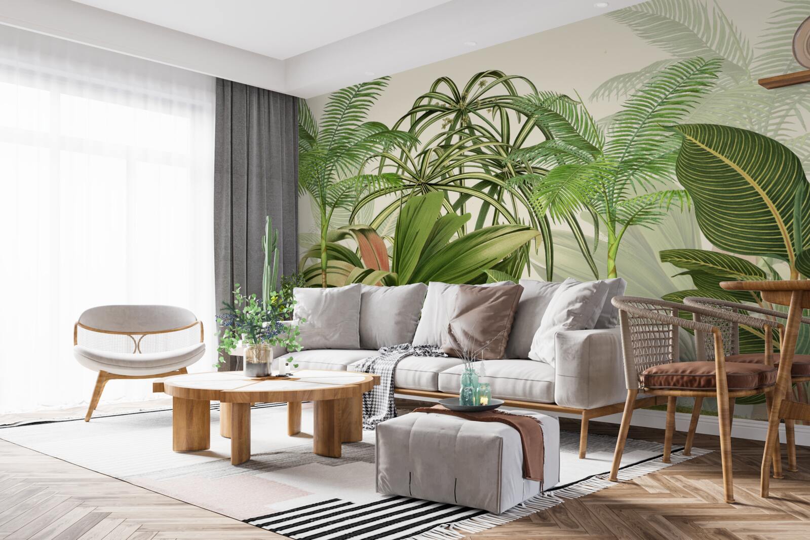 Papier peint les arbres tropicaux, y compris les palmiers