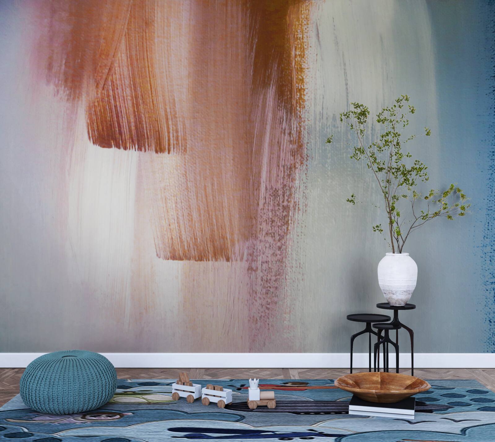 Papier peint coups de pinceau abstraits et colorés