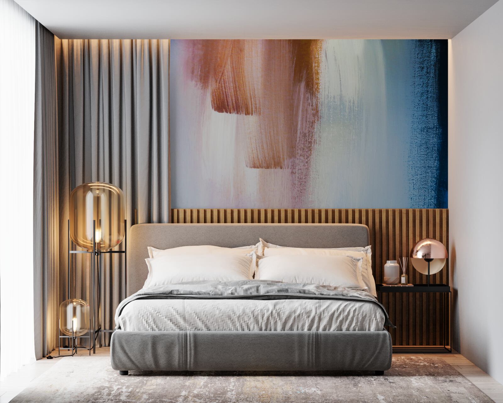 Papier peint coups de pinceau abstraits et colorés