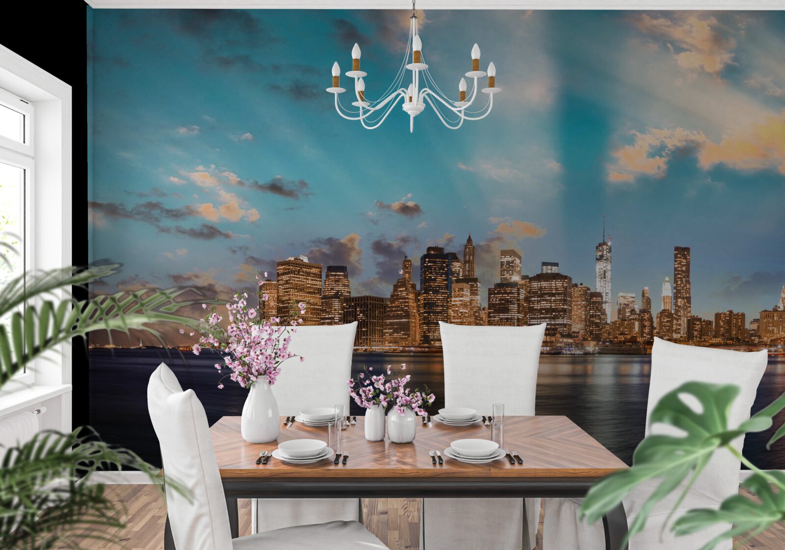 Papier peint le pont de brooklyn et manhattan à new york