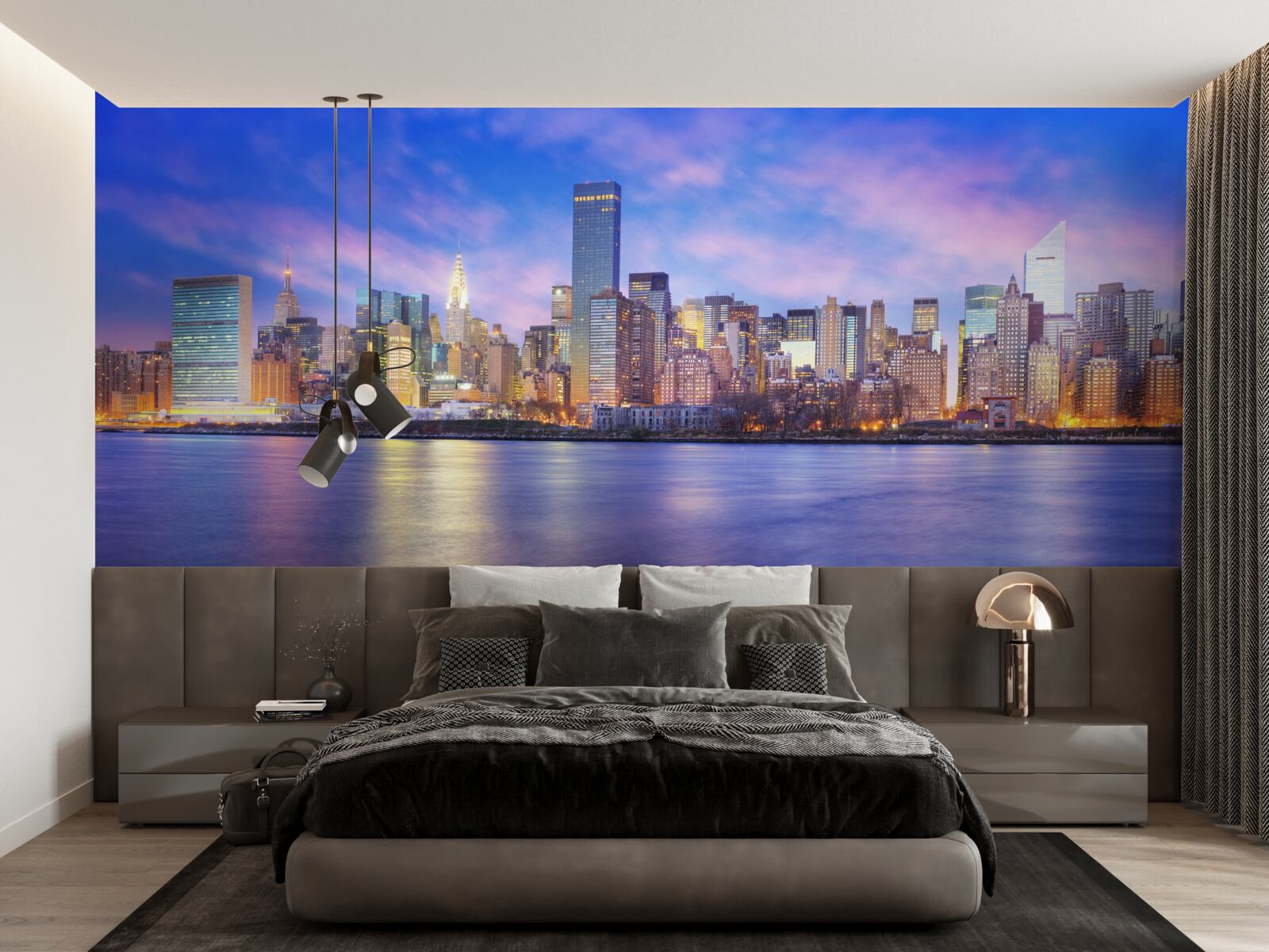 Papier peint vue sur les gratte-ciel de la ville