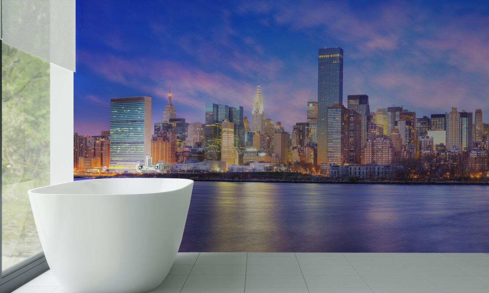 Papier peint vue sur les gratte-ciel de la ville