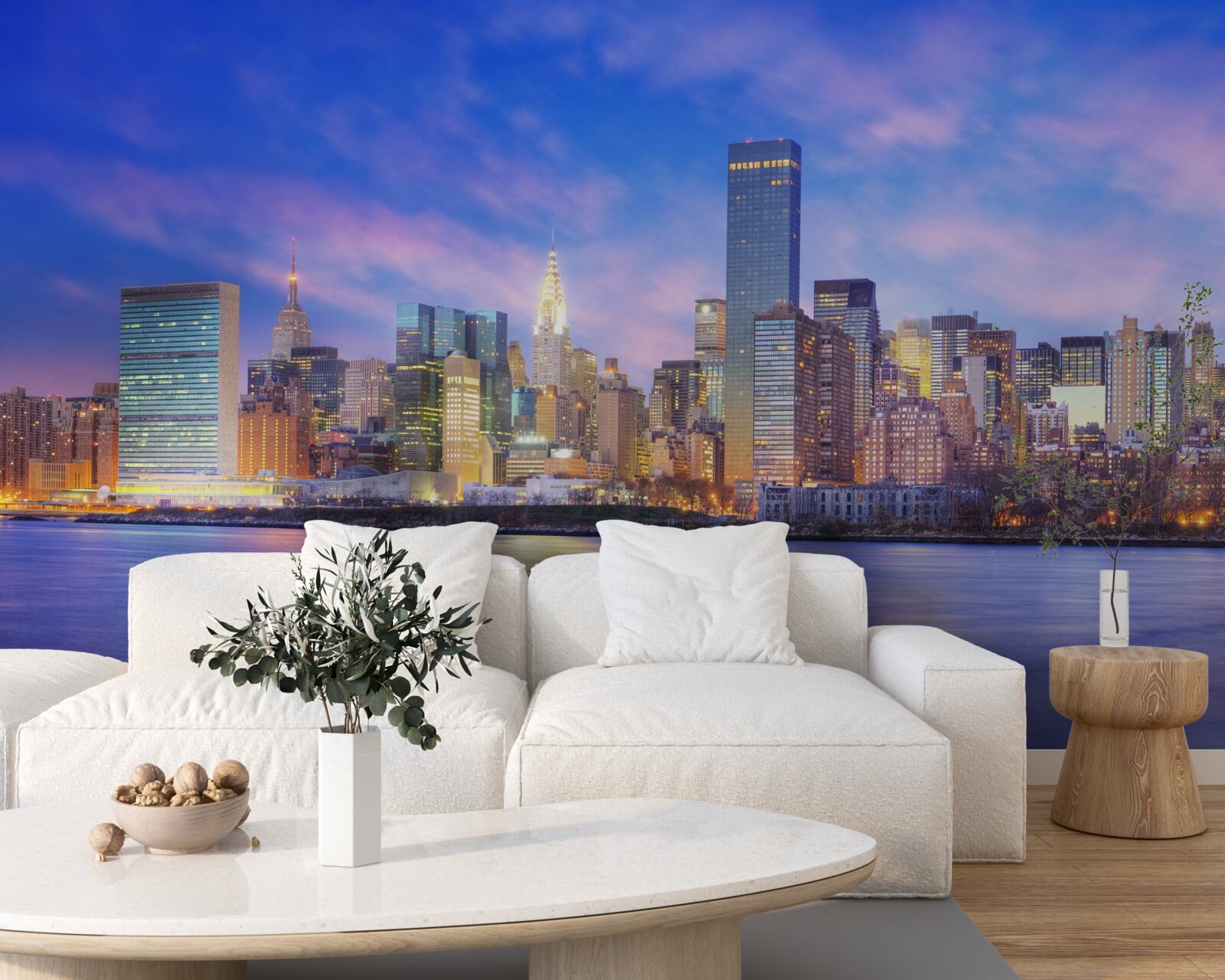 Papier peint vue sur les gratte-ciel de la ville