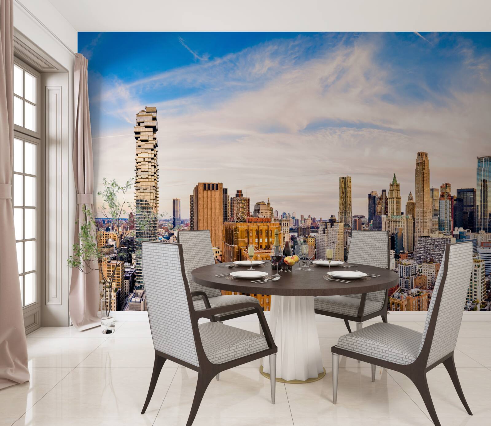 Papier peint coucher de soleil sur le sud de manhattan