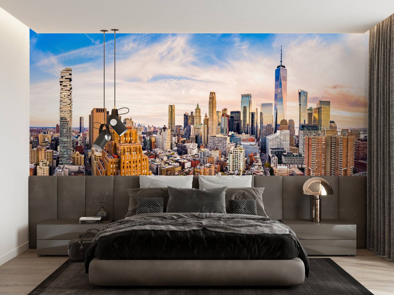 Papier peint coucher de soleil sur le sud de manhattan