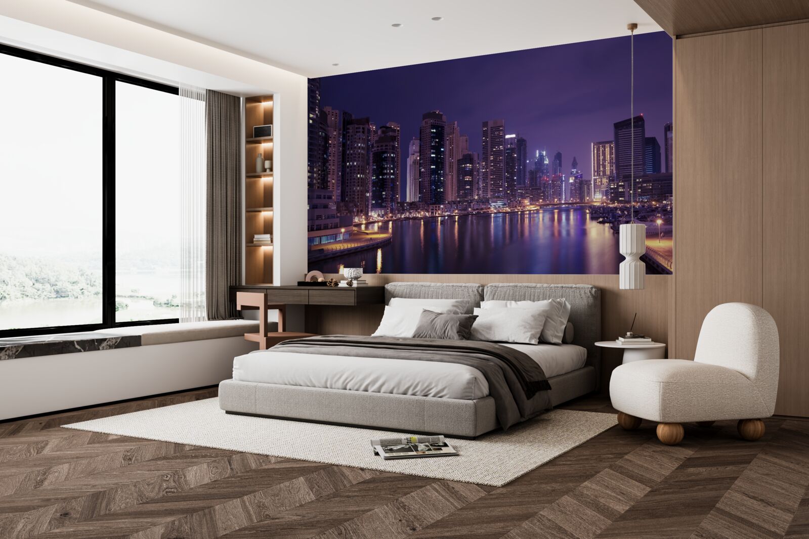 Papier peint gratte-ciel de chicago la nuit