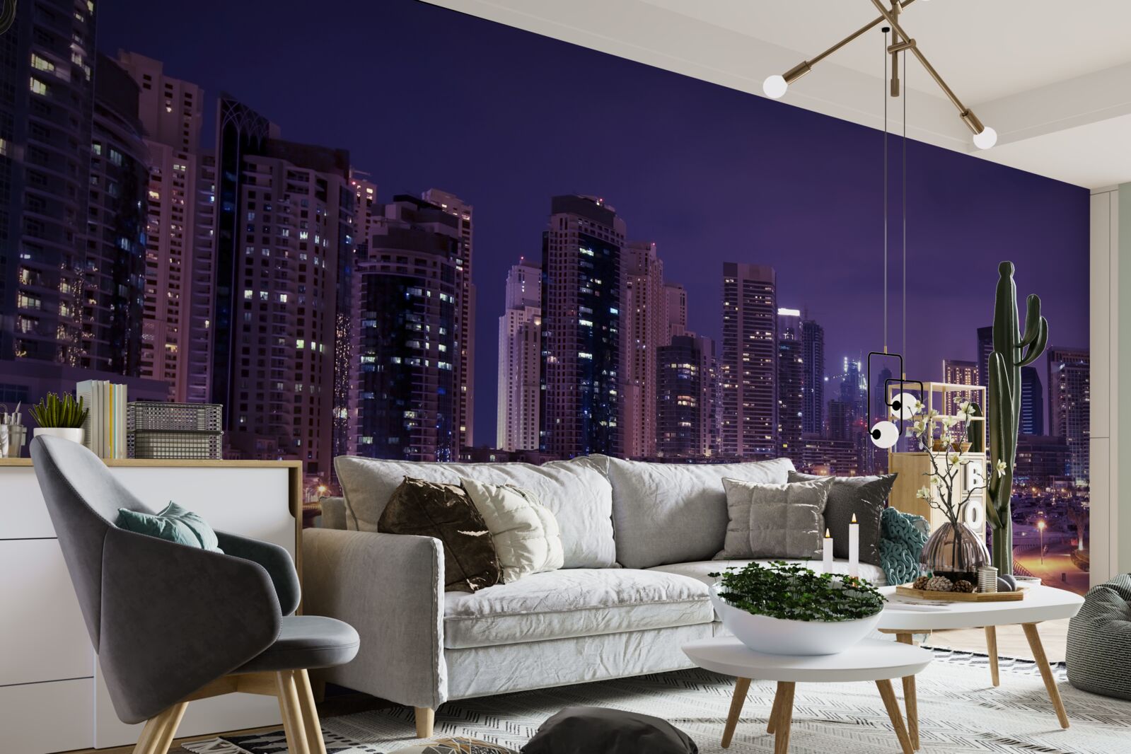 Papier peint gratte-ciel de chicago la nuit