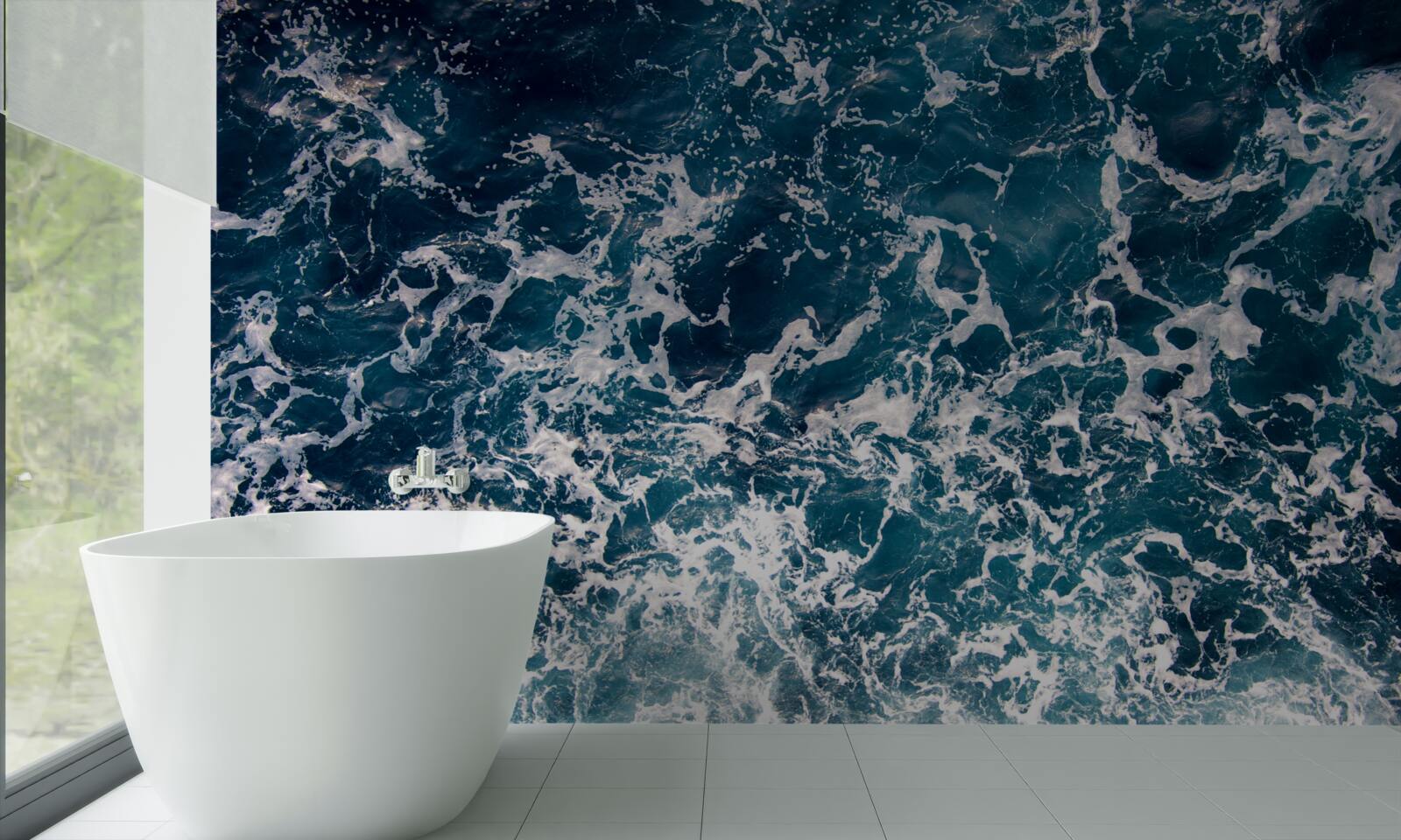 Papier peint des vagues gonflées de couleur azur