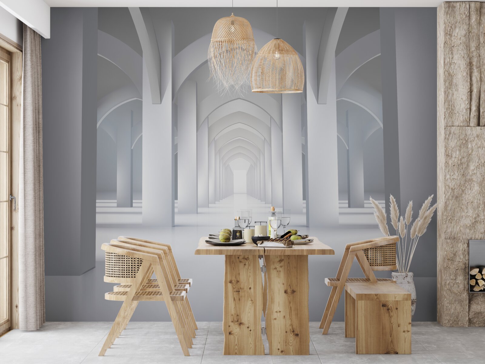 Papier peint arcs de lumière dans le style gothique