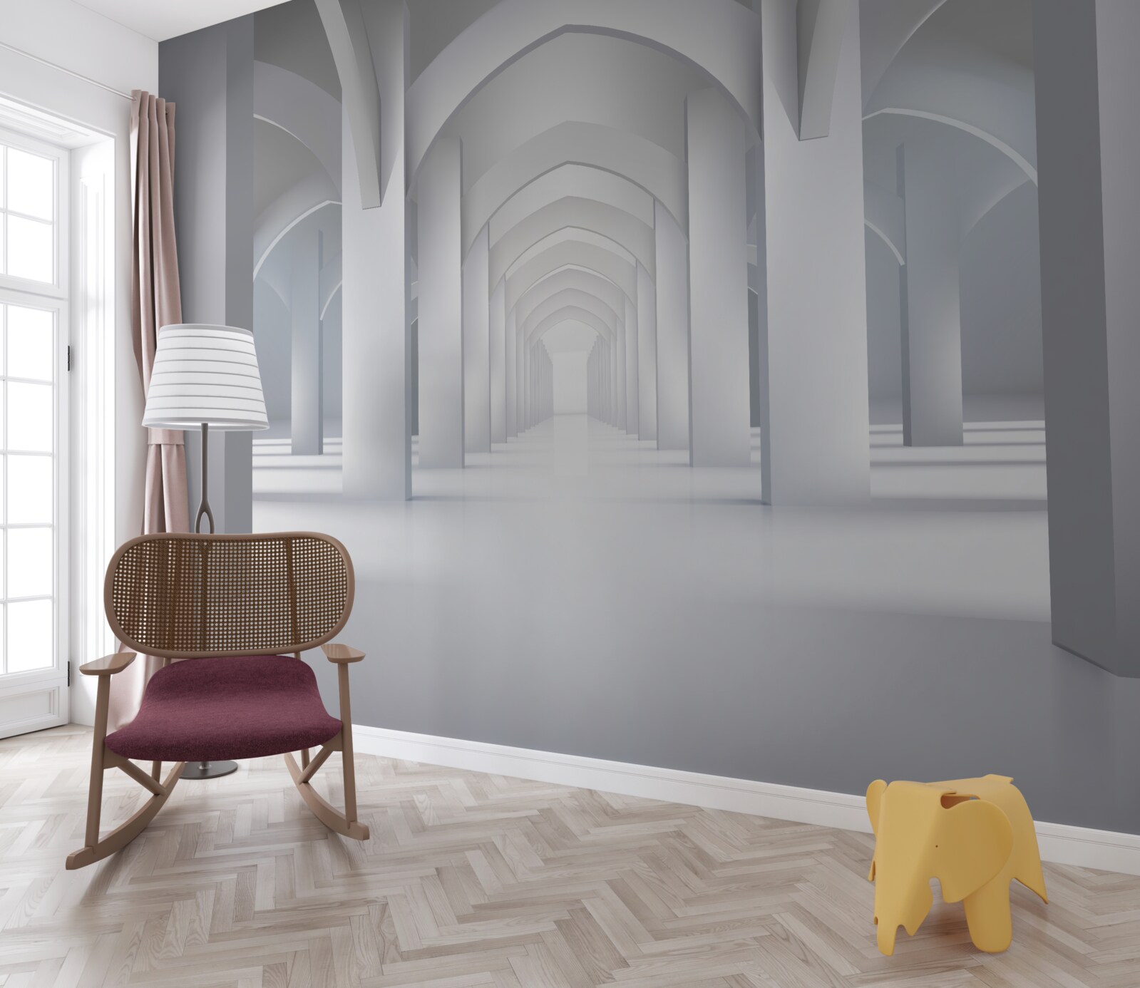 Papier peint arcs de lumière dans le style gothique