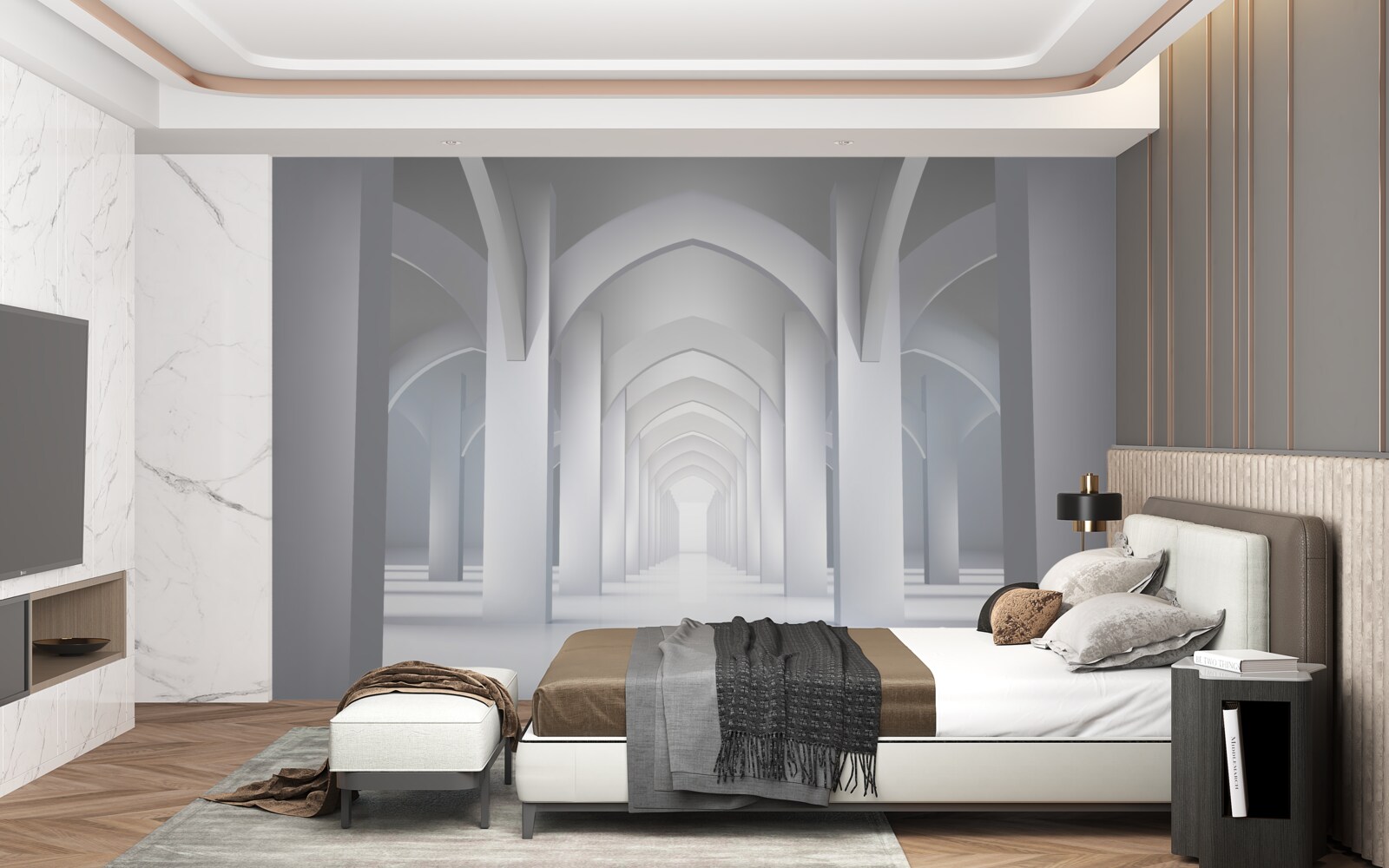 Papier peint arcs de lumière dans le style gothique