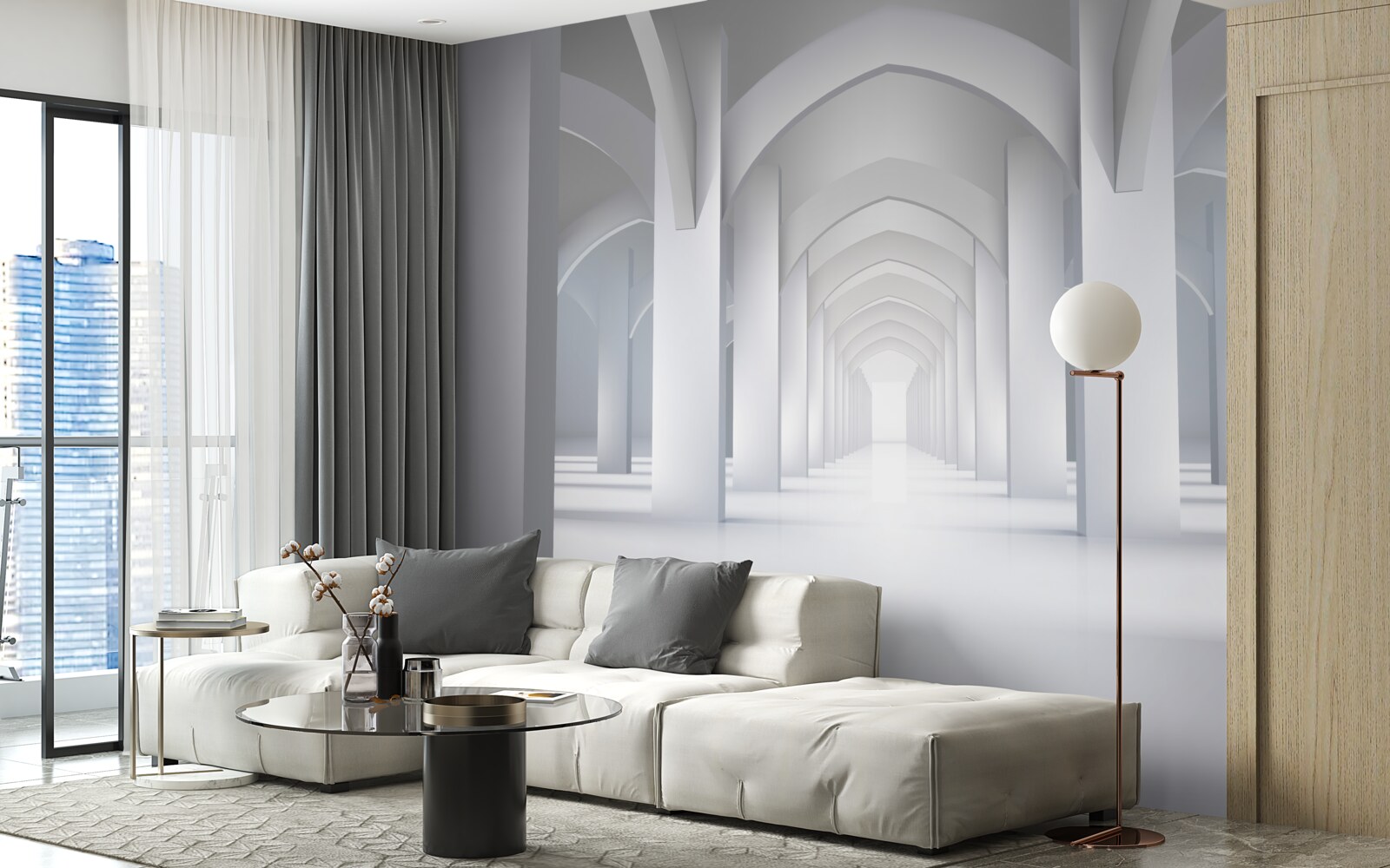 Papier peint arcs de lumière dans le style gothique