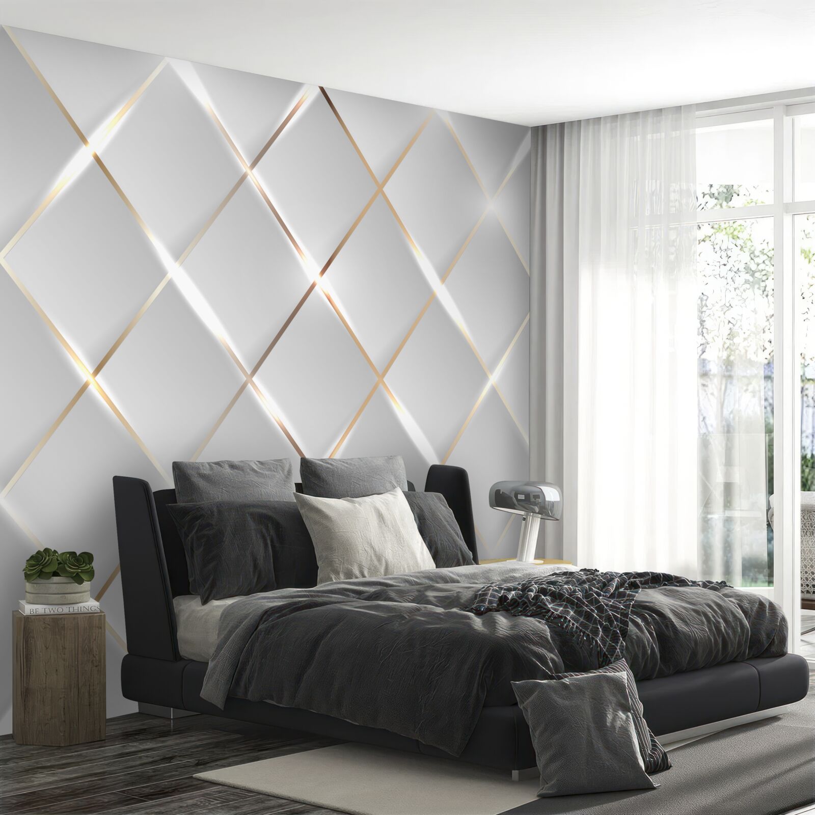 Papier peint services de porcelaine en or et en argent