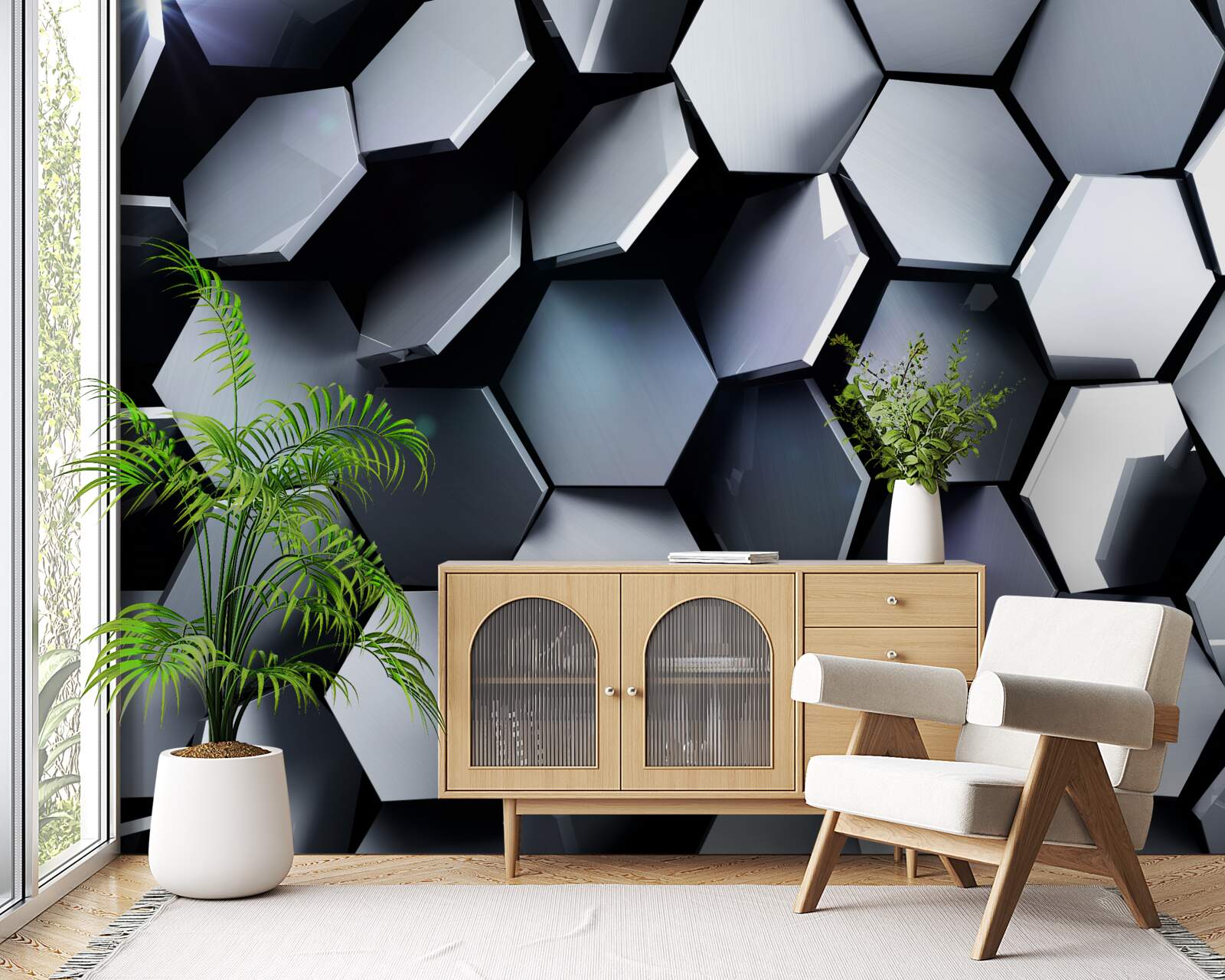 Papier peint pentagones en 3d avec cartographie