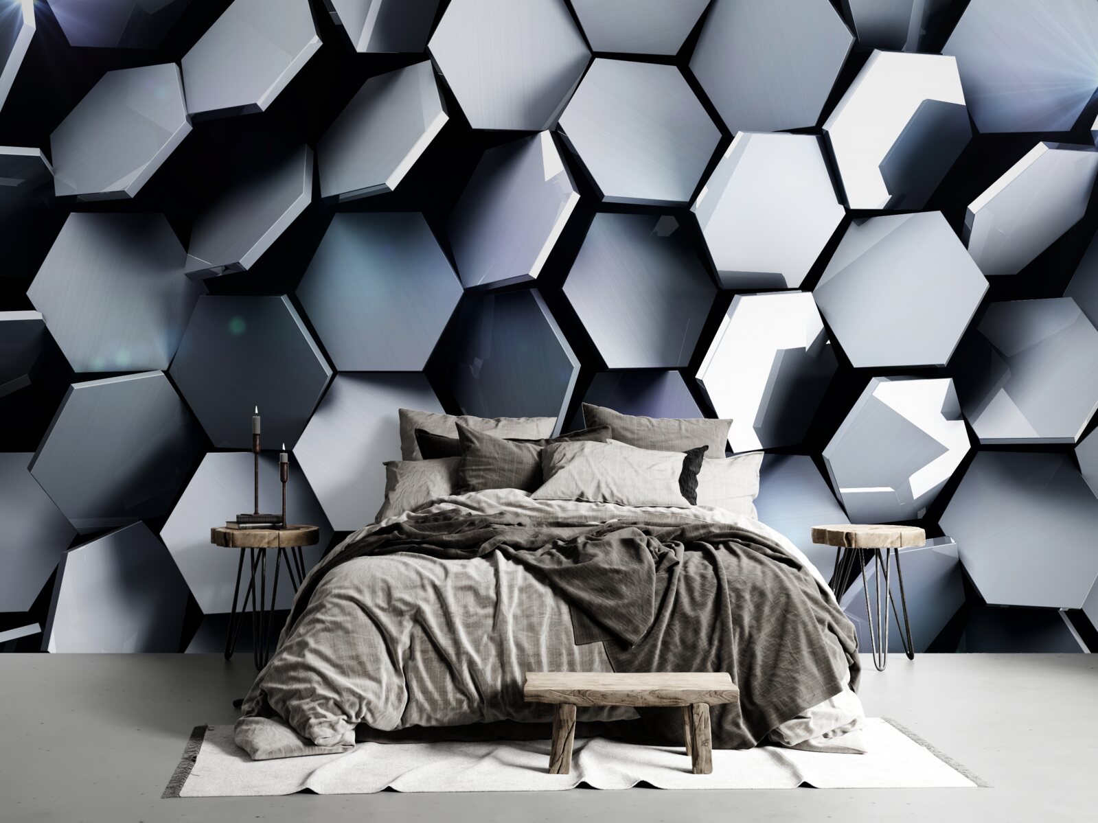 Papier peint pentagones en 3d avec cartographie