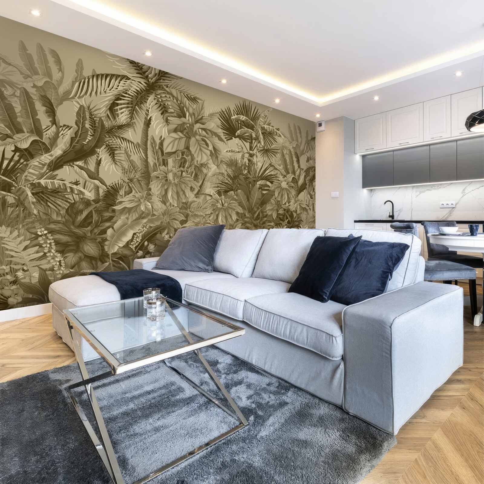 Papier peint forêt tropicale sépia