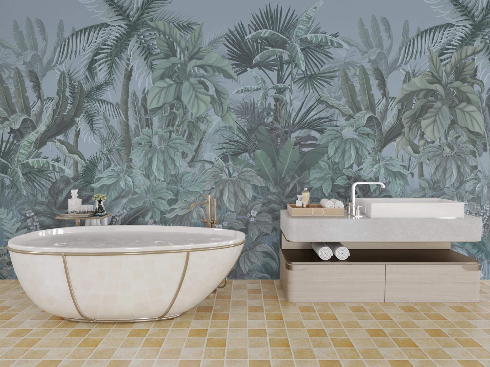 Papier peint l'obscurité dans la jungle