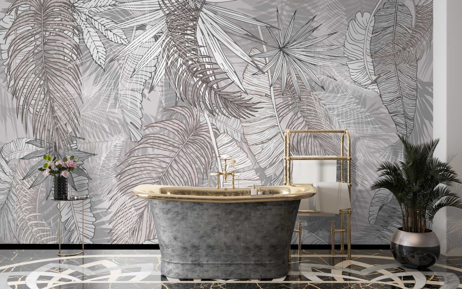 Papier peint une jungle pleine de végétation