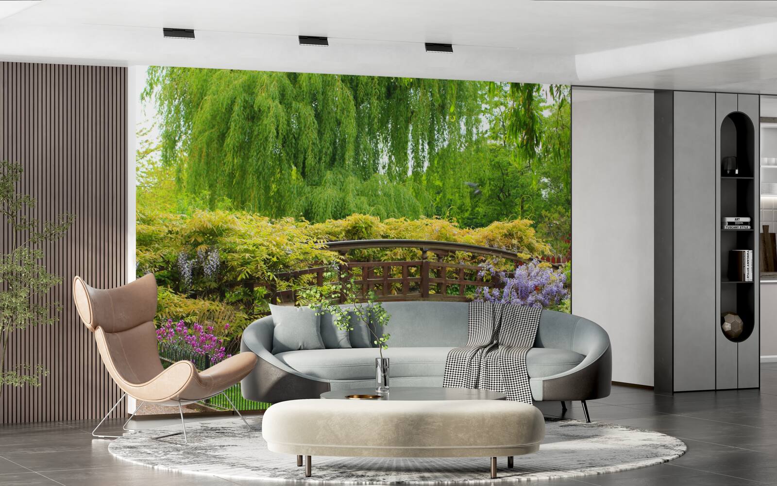 Papier peint panorama époustouflant du pont sur la rivière