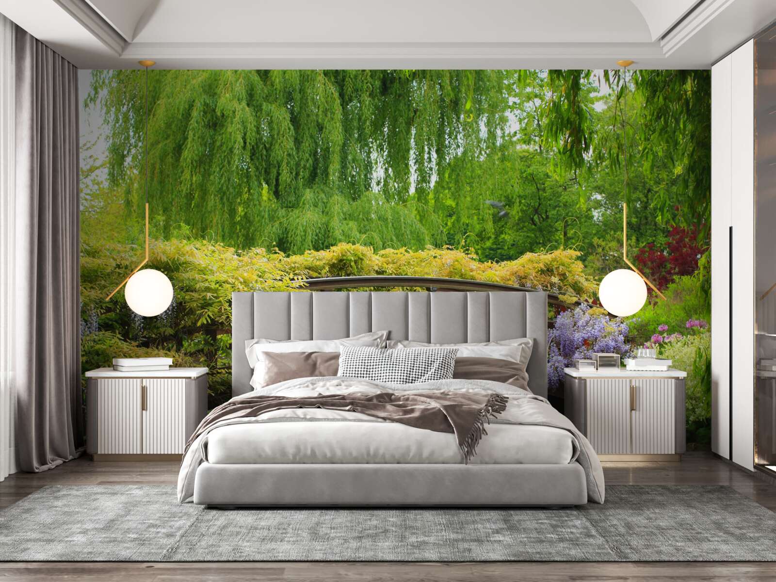 Papier peint panorama époustouflant du pont sur la rivière