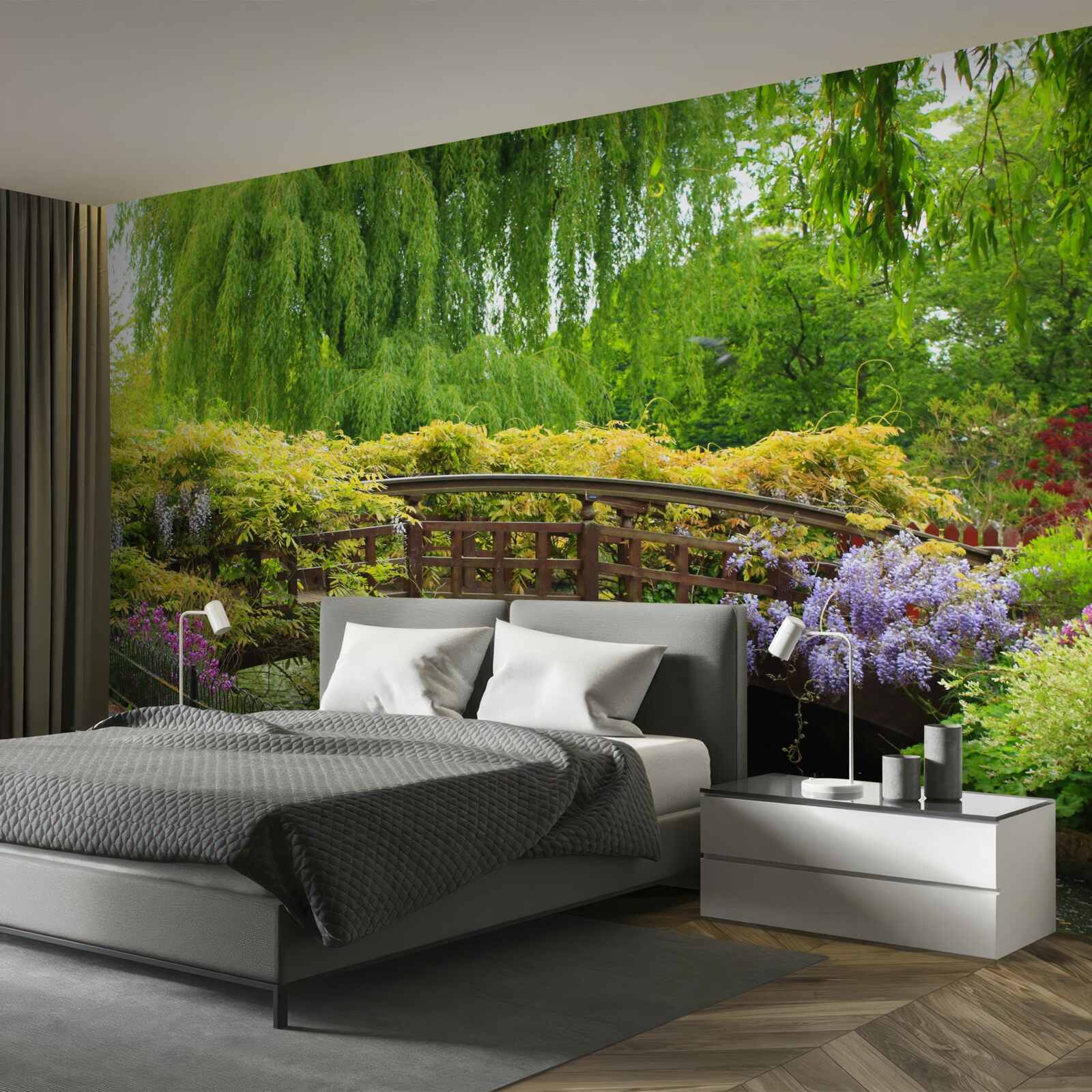 Papier peint panorama époustouflant du pont sur la rivière