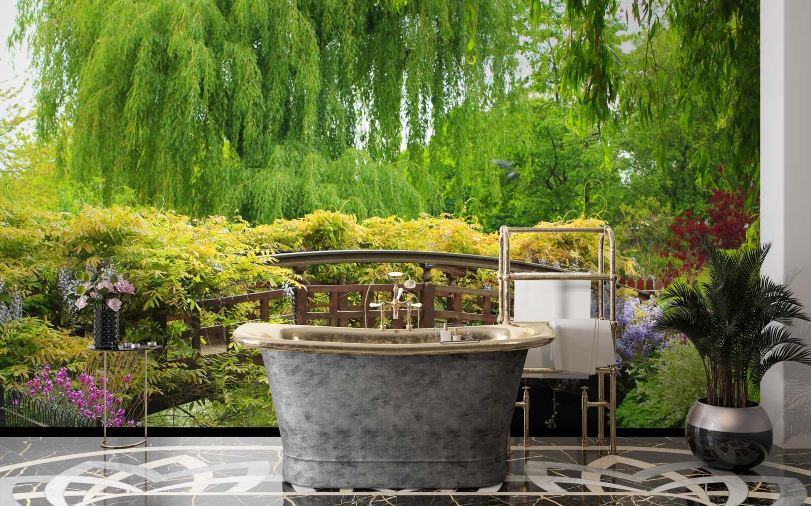 Papier peint panorama époustouflant du pont sur la rivière