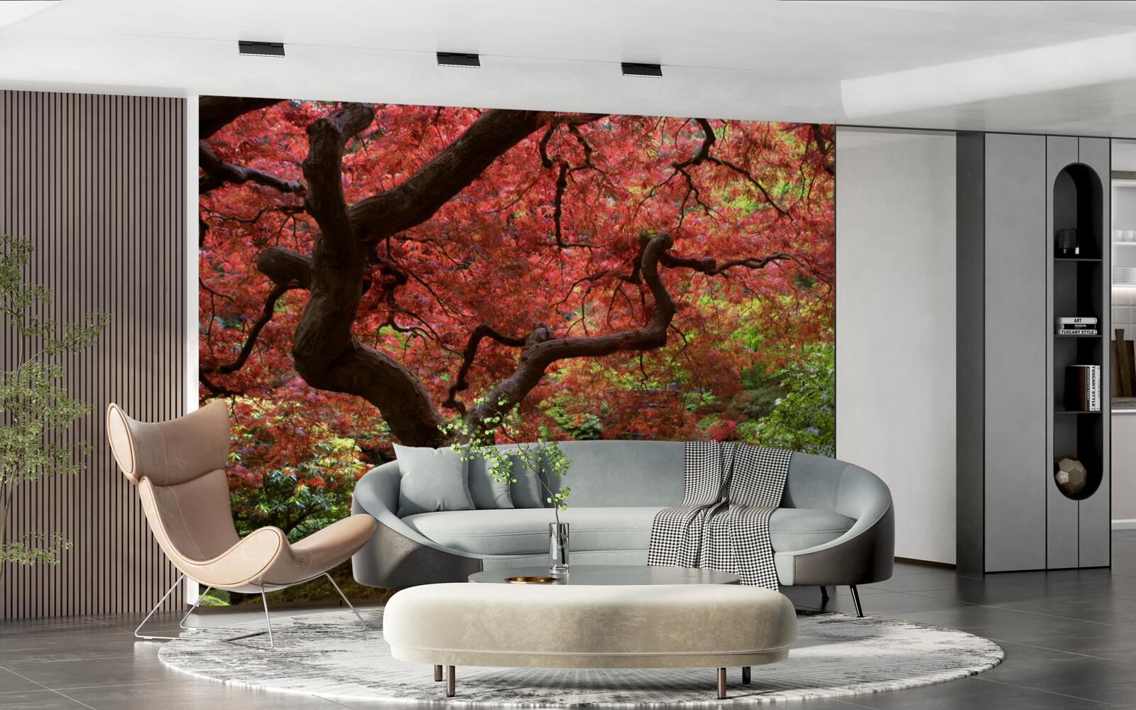 Papier peint érable japonais près de l'étang en automne