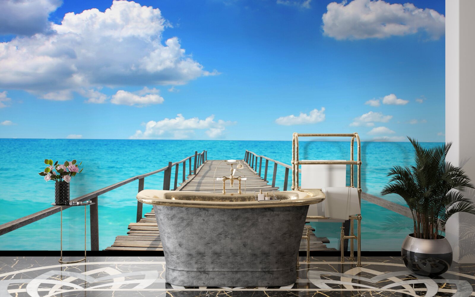 Papier peint tomber dans une mer sans limites