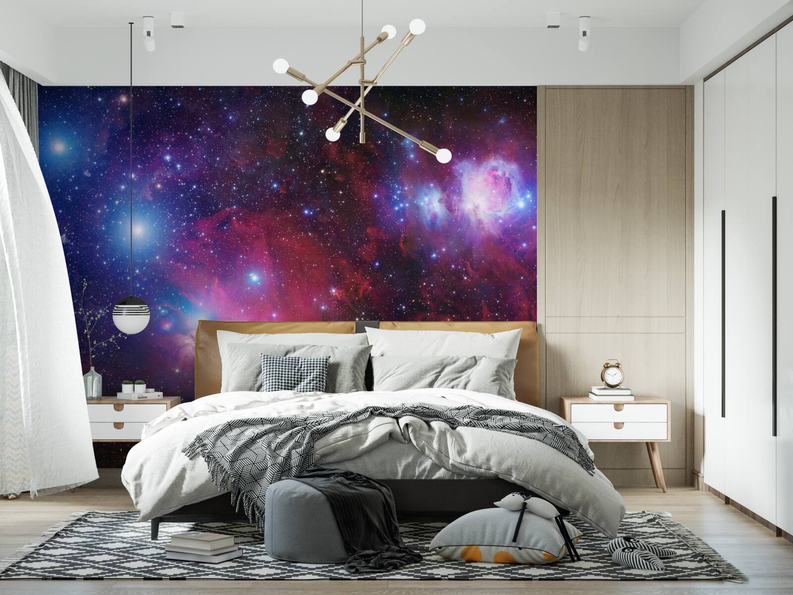 Papier peint un ciel étoilé couvert par la nuit