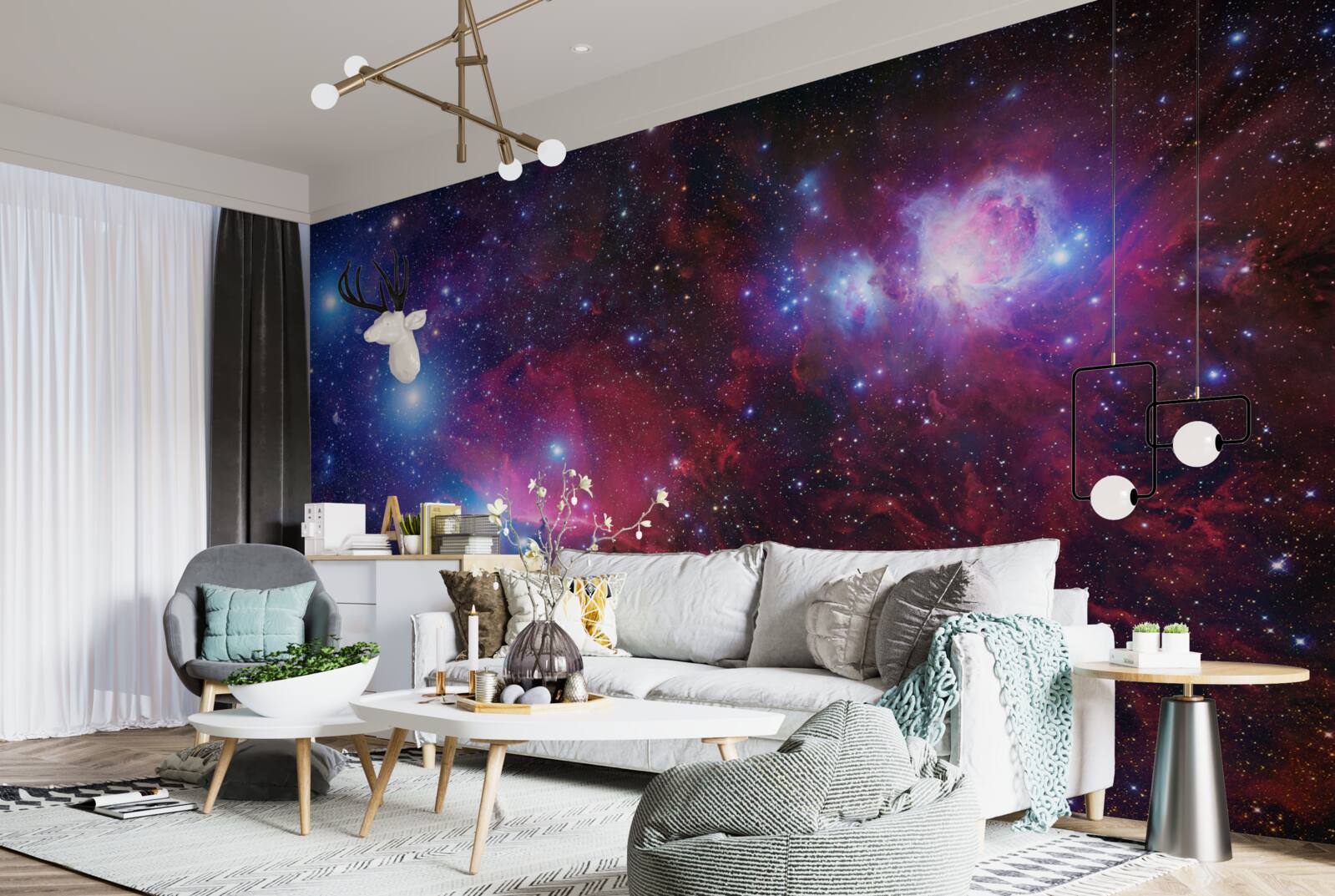 Papier peint un ciel étoilé couvert par la nuit