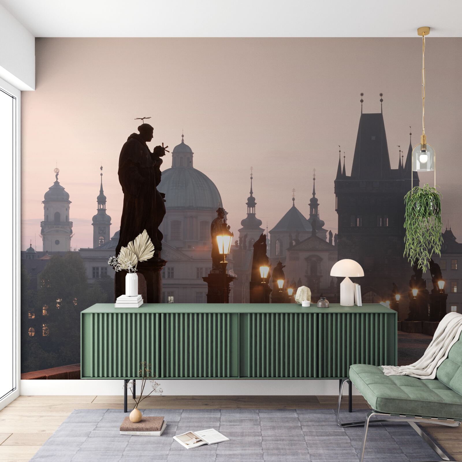 Papier peint Le vieux Prague et son pont Charles