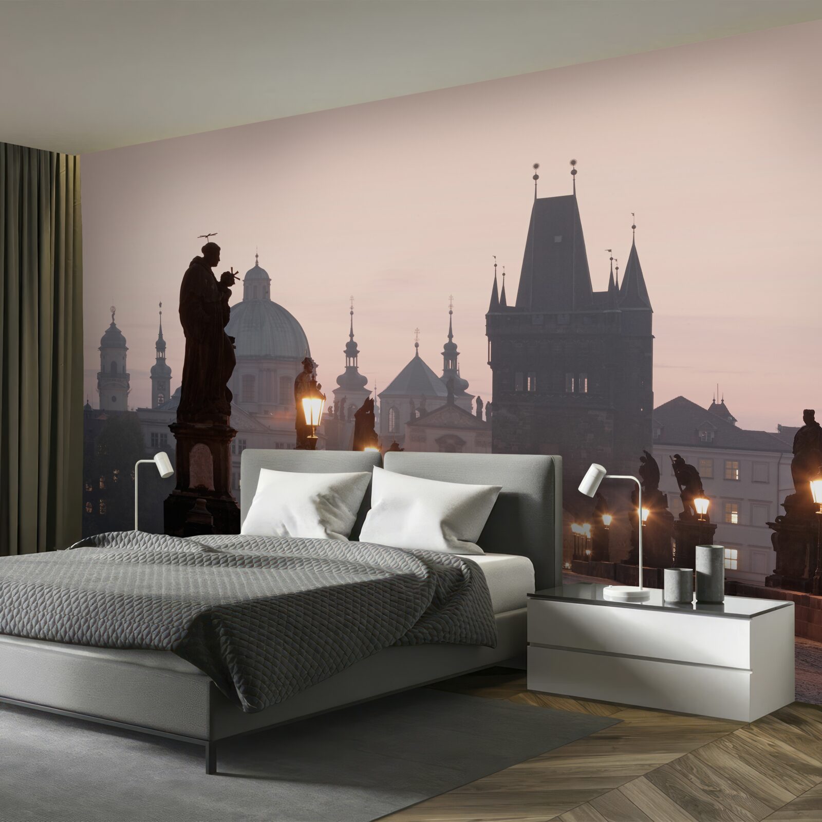 Papier peint Le vieux Prague et son pont Charles