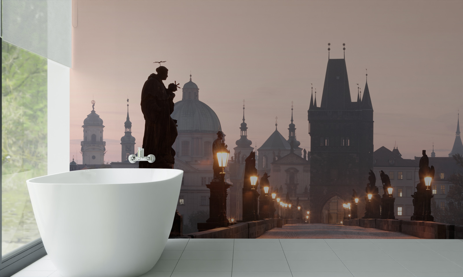 Papier peint Le vieux Prague et son pont Charles