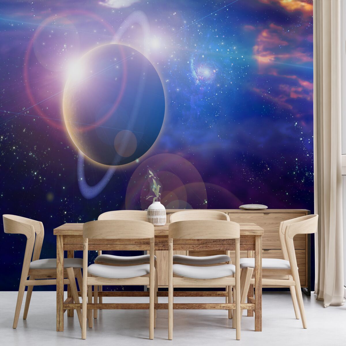 Papier peint étoiles sur une planète céleste