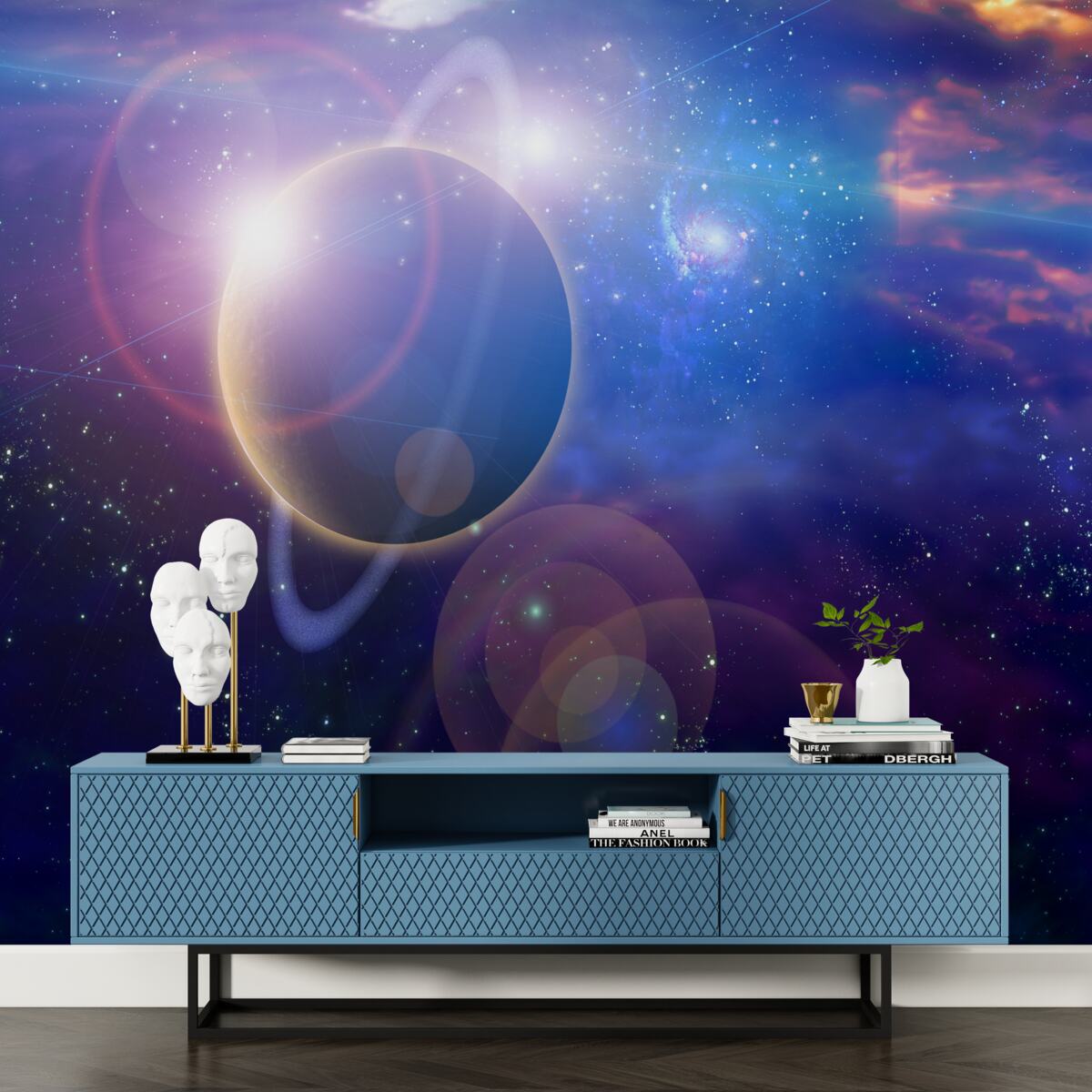 Papier peint étoiles sur une planète céleste