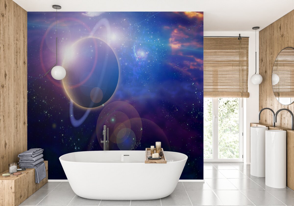 Papier peint étoiles sur une planète céleste