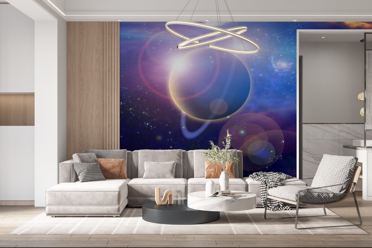 Papier peint étoiles sur une planète céleste