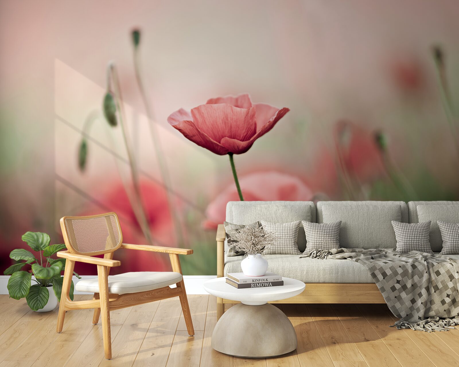 Papier peint coquelicots solitaires et vulnérables