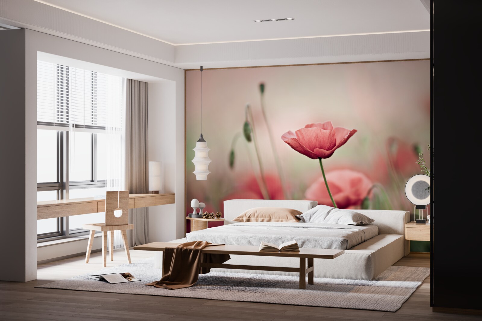 Papier peint coquelicots solitaires et vulnérables