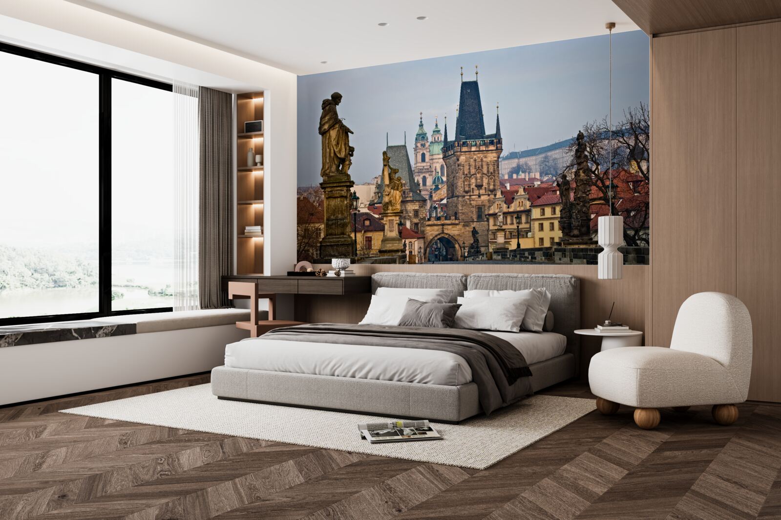 Papier peint le pont de caroles au matin