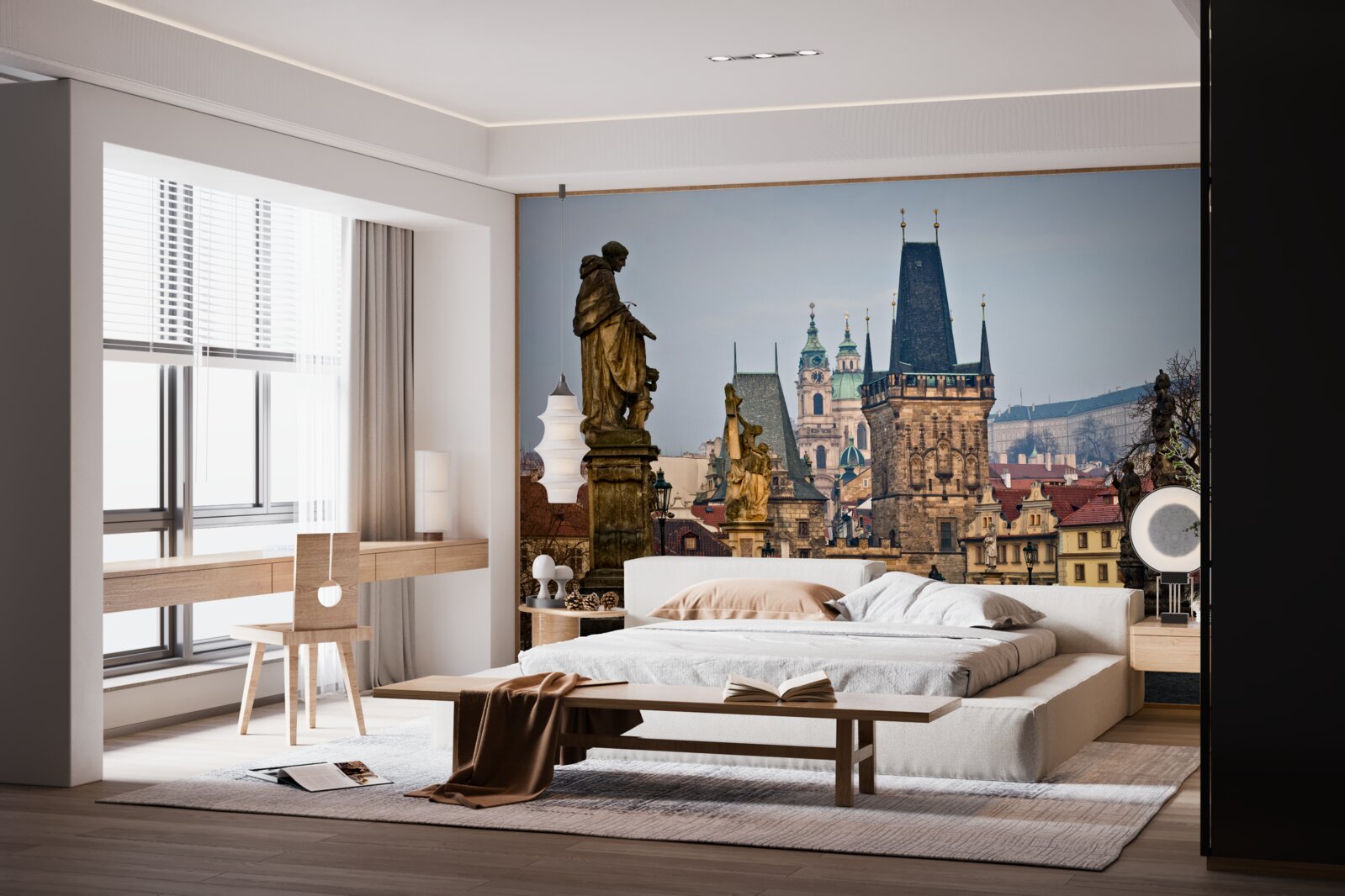 Papier peint le pont de caroles au matin