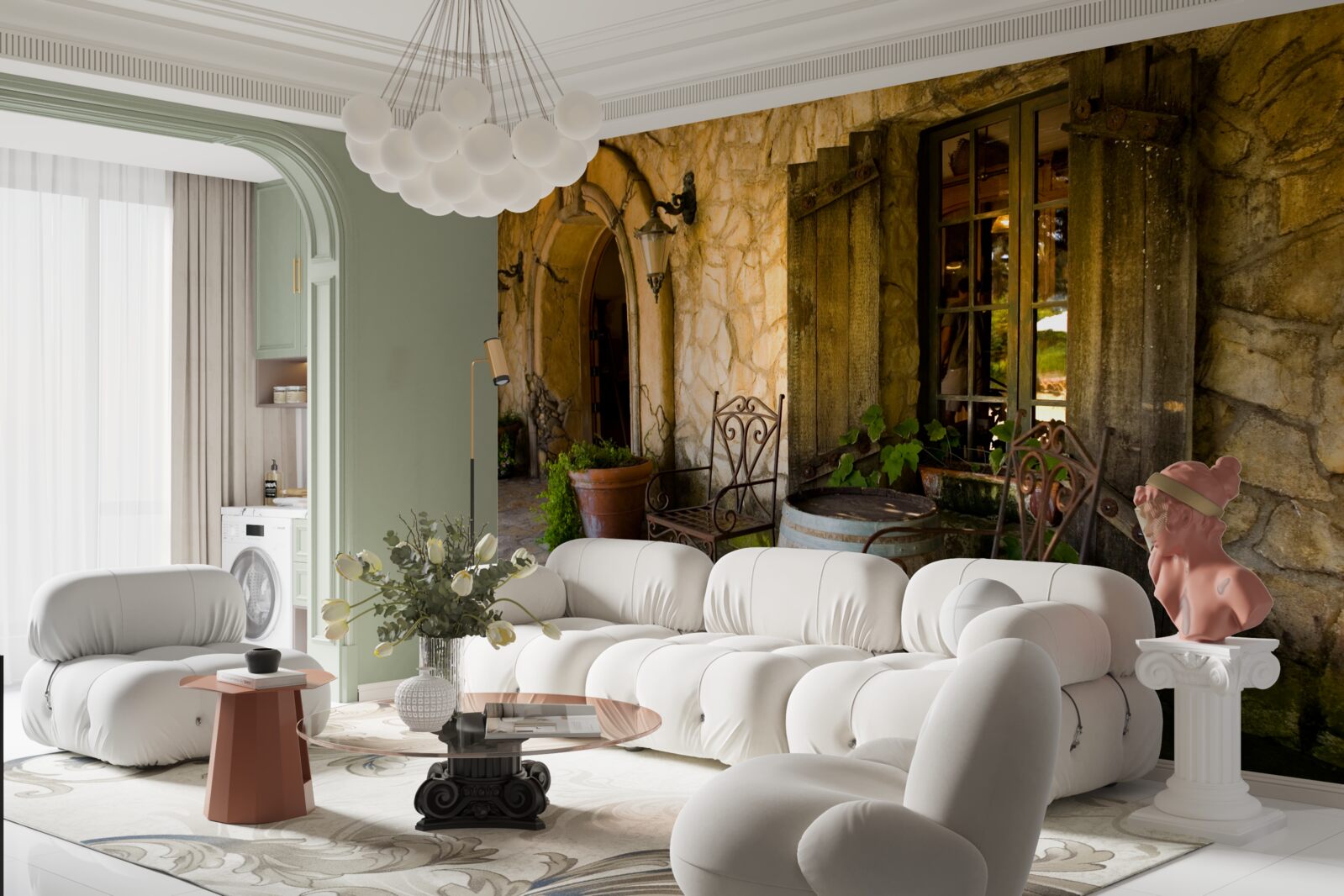 Papier peint un espace confortable pour se détendre